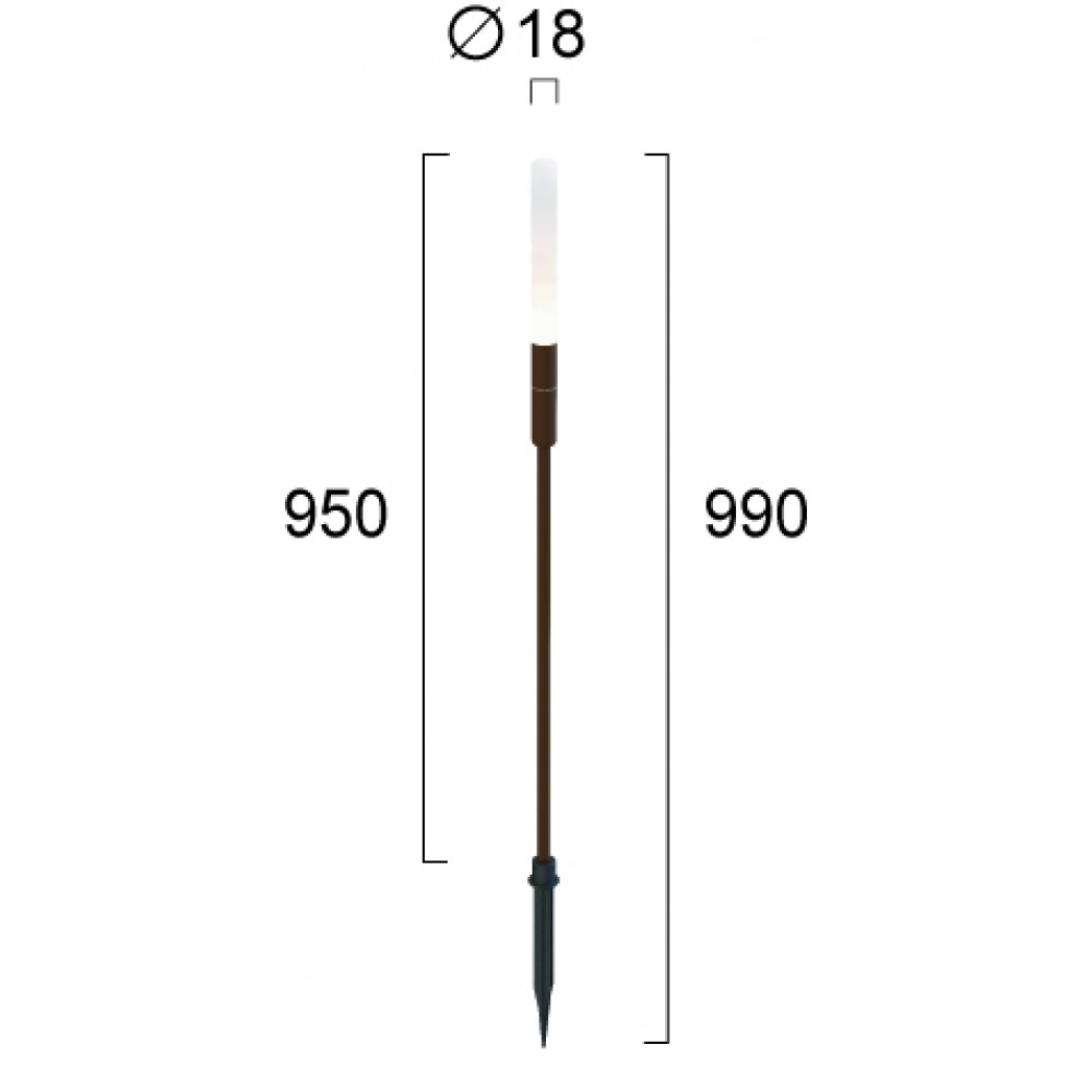 Στήλος Κήπου με Καρφί H:990 LED 1.5W IP65 Stick - VIOKEF