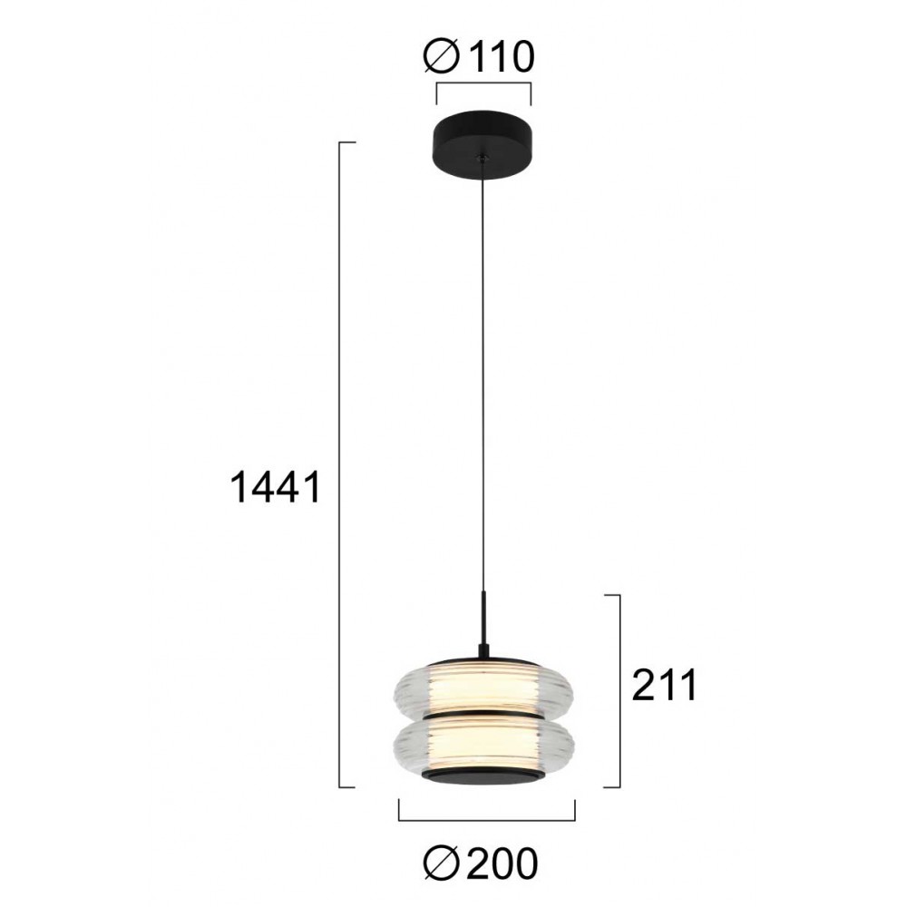 LED Κρεμαστό Φωτιστικό Μονόφωτο 12W CRI94 Glossy - Viokef