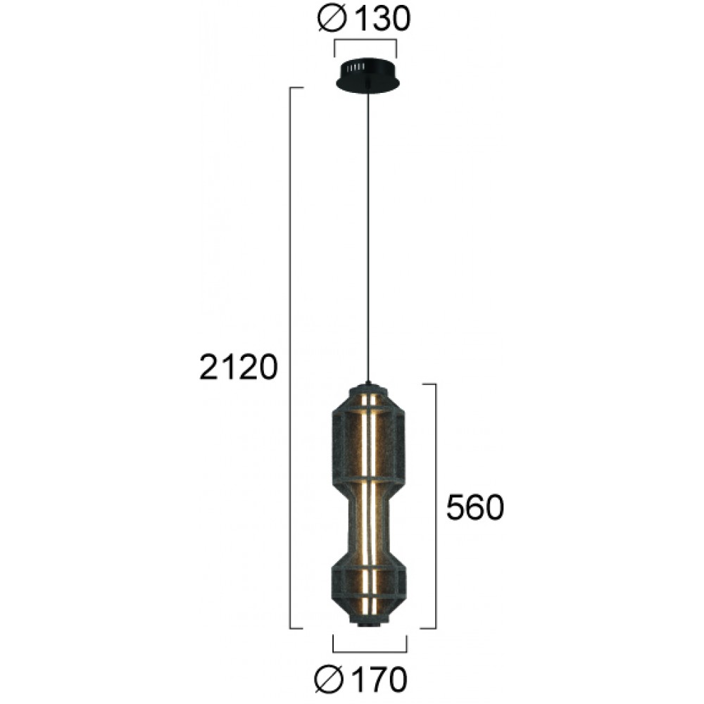 LED Κρεμαστό Φωτιστικό Μονόφωτο 20W Artisti - Viokef