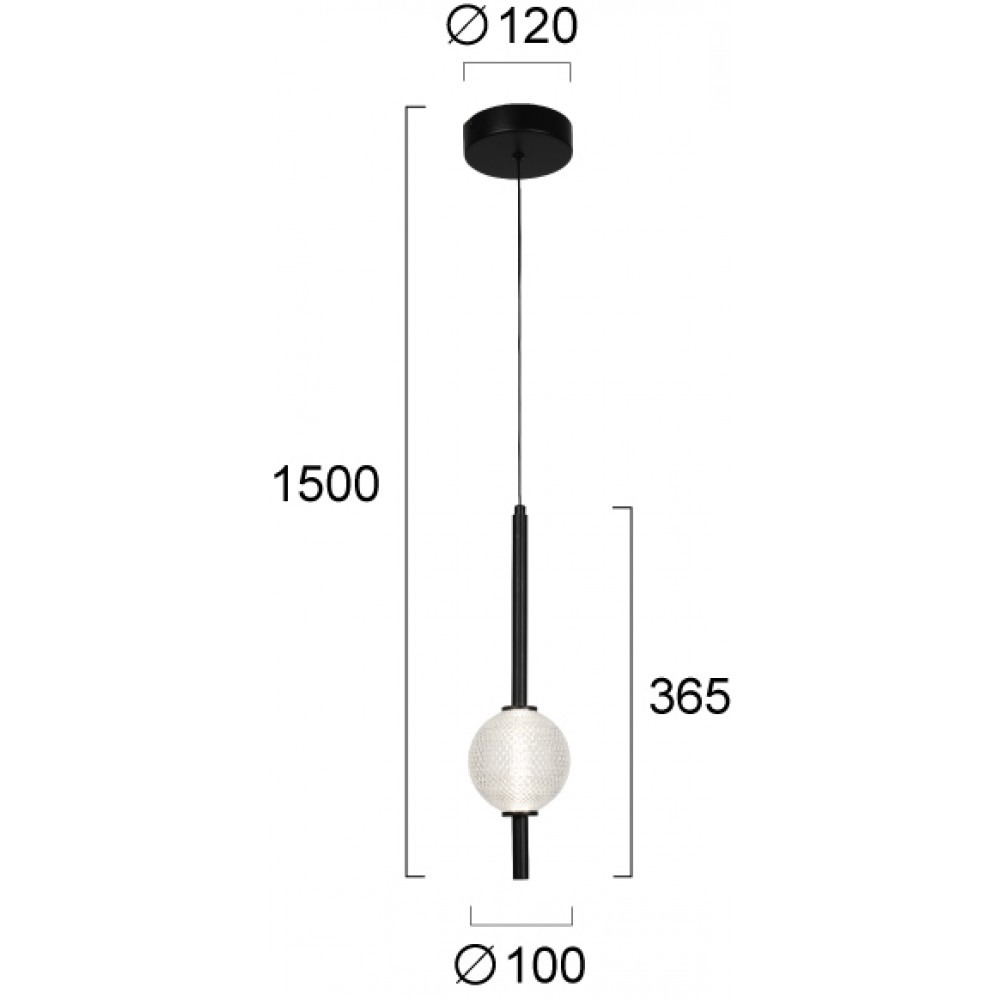 Κρεμαστό Φωτιστικό Μονόφωτο LED 5W Abeona - Viokef