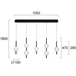Κρεμαστό Φωτιστικό Ράγα LED 26W Abeona - Viokef