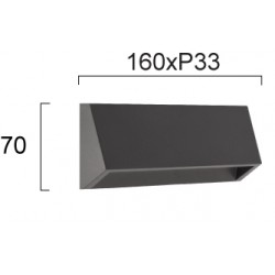 Φωτιστικό Τοίχου L:160 3W IP65 Σκούρο Γκρι Karma - Viokef