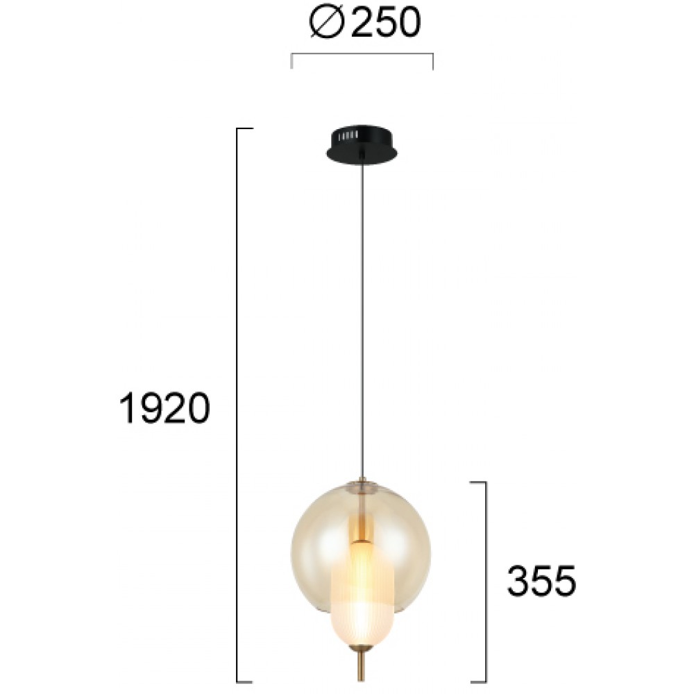 LED Κρεμαστό Φωτιστικό Μονόφωτο Μελί 9W Adol - Viokef
