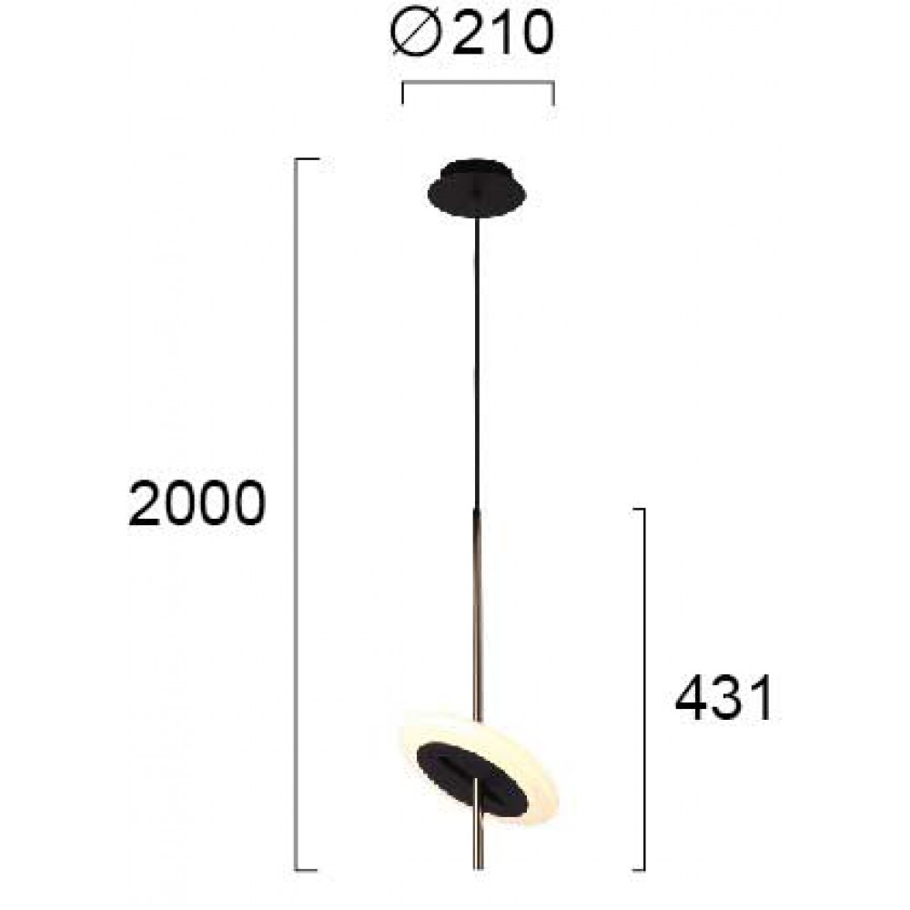 LED Μονόφωτο Κρεμαστό Φωτιστικό 7W Ariana - Viokef