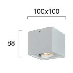 Σποτ Φωτιστικό Οροφής Τετράγωνο Λευκό 1xGU10 ARION