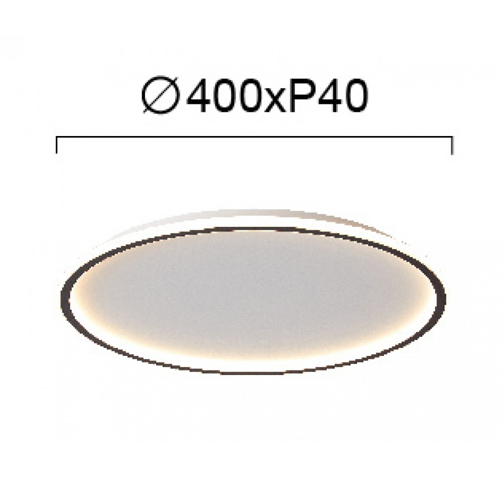 LED Πλαφονιέρα Αλουμινίου Λευκή-Μαύρη D:400 35W ARLA - VIOKEF