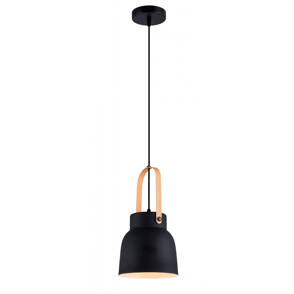 Κρεμαστό Φωτιστικό Μονόφωτο Μαύρο Ø19cm 1x E27 40W max CARLA - Viokef