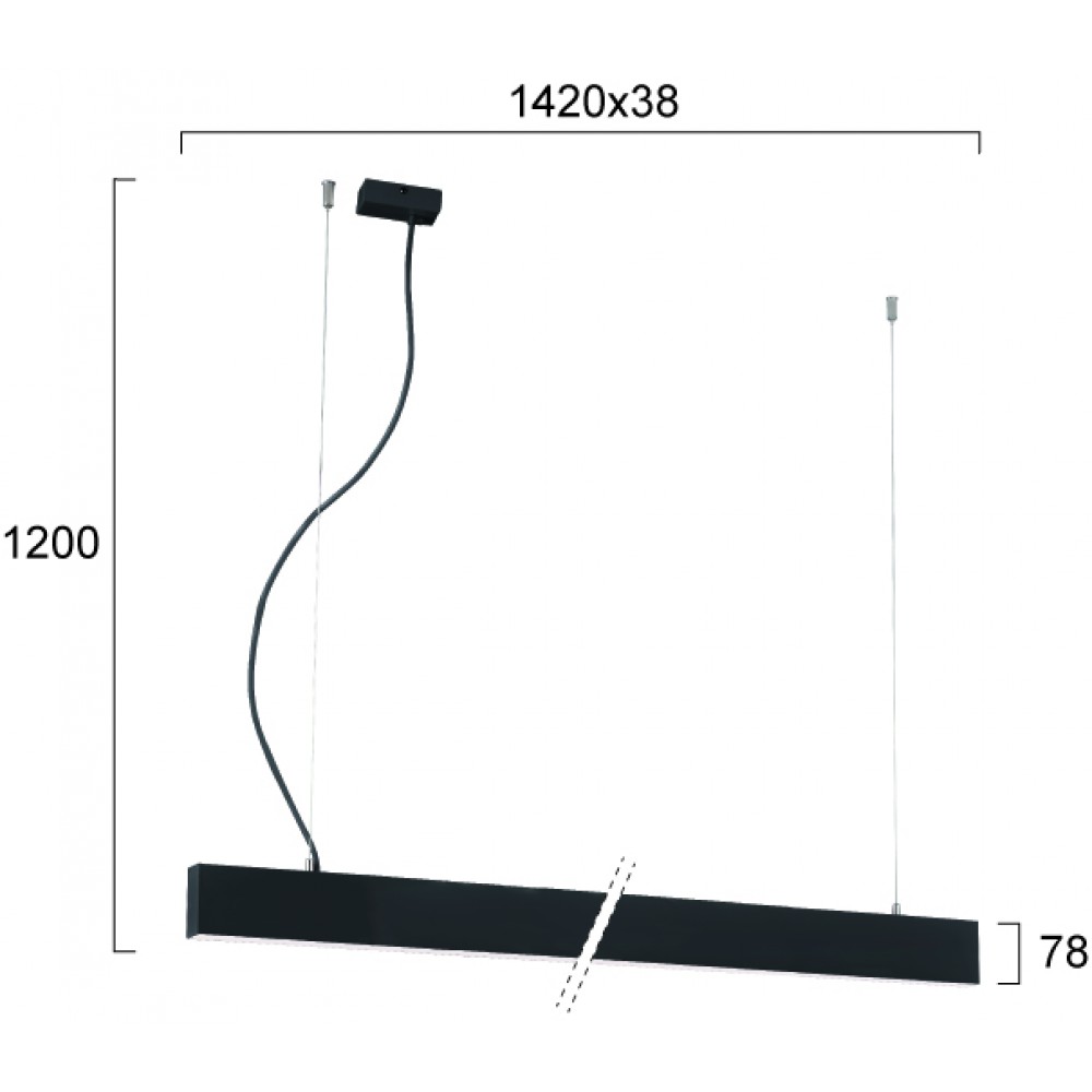 Γραμμικό Κρεμαστό L1420 37W CIBA VIOKEF