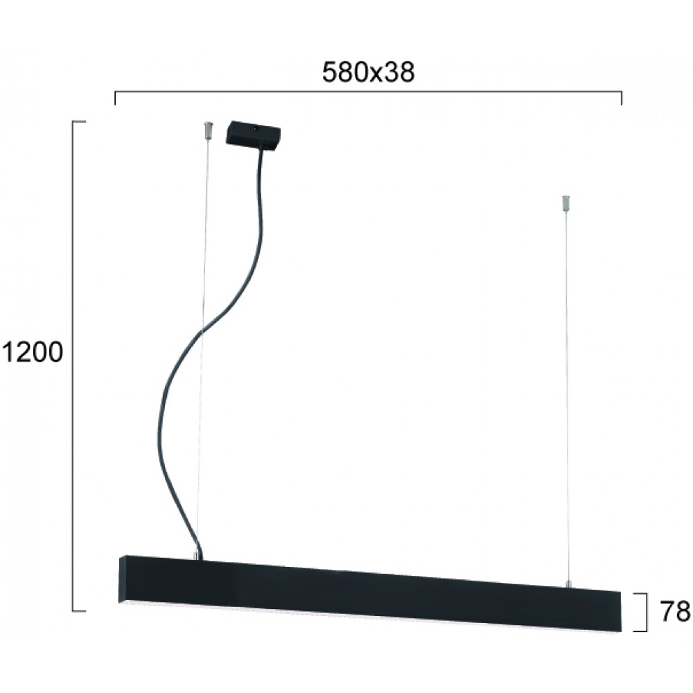 Γραμμικό Κρεμαστό L580 15W CIBA VIOKEF