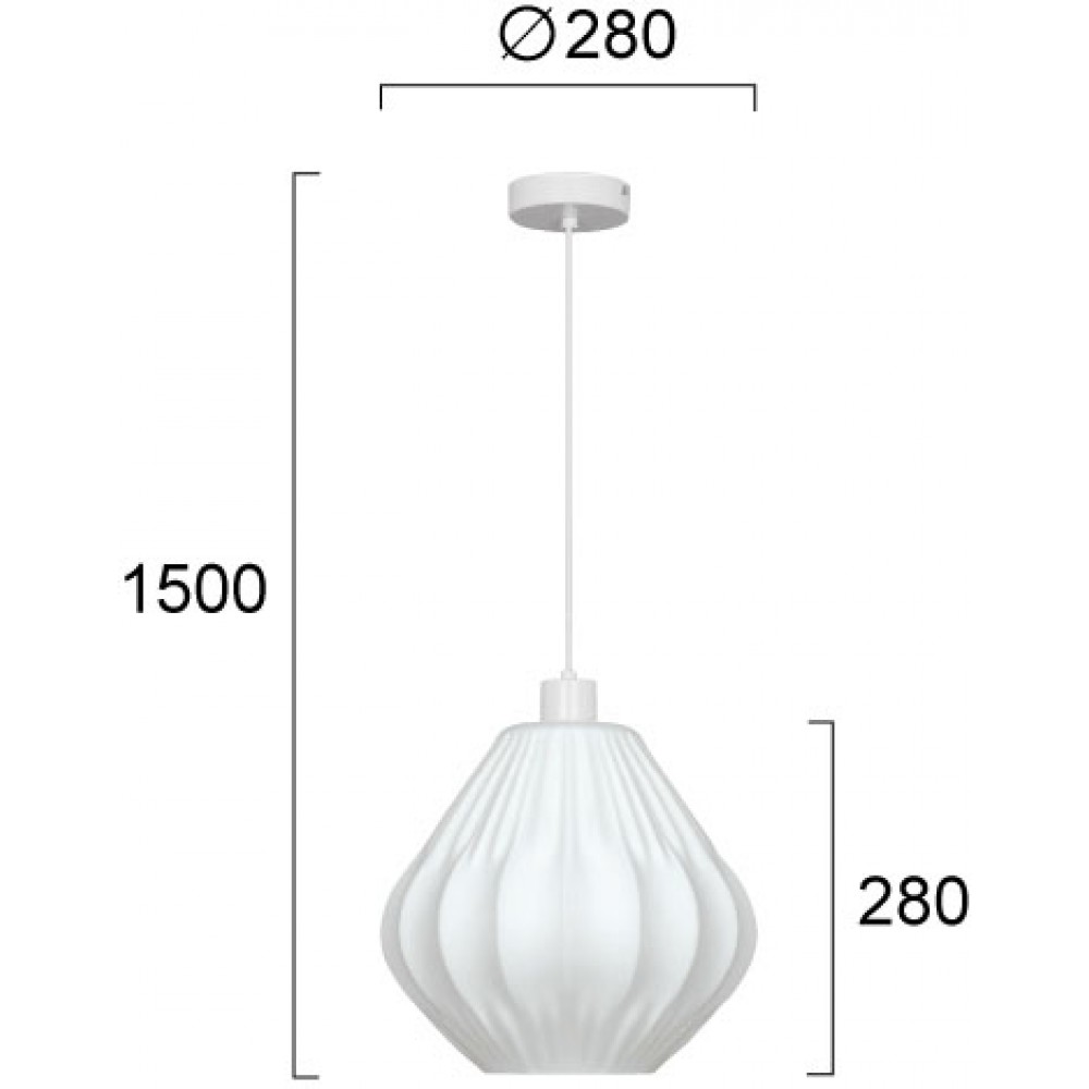 Κρεμαστό Φωτιστικό Μονόφωτο D:280 Carson - Viokef