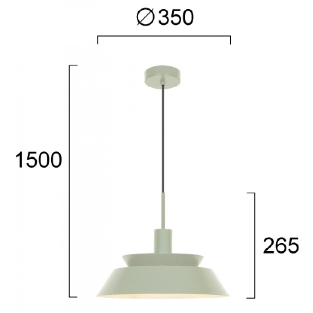 Κρεμαστό Φωτιστικό Μονόφωτο Πράσινο 1xE27 Depen - Viokef