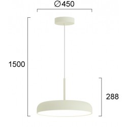 LED Μονόφωτο Φωτιστικό Μπεζ 36W CRI93 Deva Viokef