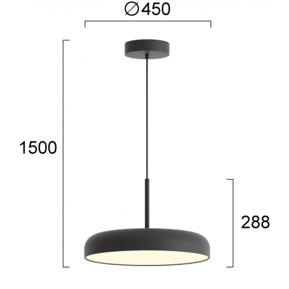 LED Μονόφωτο Φωτιστικό Μαύρο 36W CRI93 Deva Viokef