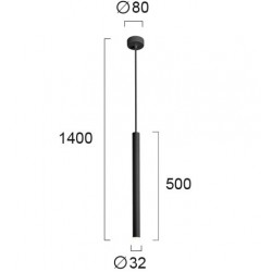 LED Κρεμαστό Φωτιστικό Σε Μαύρο Χρώμα 5W 450Lm 3000K ELLIOT - Viokef