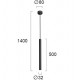 LED Κρεμαστό Φωτιστικό Σε Μαύρο Χρώμα 5W 450Lm 3000K ELLIOT - Viokef