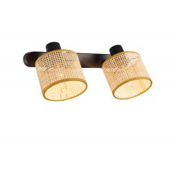 Φωτιστικό Τοίχου Δίφωτο Από Rattan 2xE14 ERICA - VIOKEF