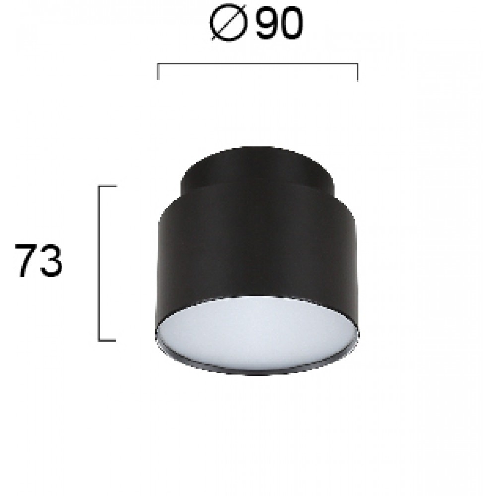 LED Φωτιστικό Οροφής Μαύρο 8.2W D:90 Gabi