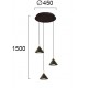 LED Κρεμαστό Φωτιστικό Τρίφωτο Μαύρο-Χρυσό 23W JOLLY - VIOKEF