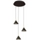 LED Κρεμαστό Φωτιστικό Τρίφωτο Μαύρο-Χρυσό 23W JOLLY - VIOKEF