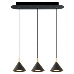 LED Κρεμαστό Φωτιστικό Τρίφωτη Ράγα Μαύρο-Χρυσό 27,7W JOLLY - VIOKEF