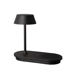 LED Επιτραπέζιο Φωτιστικό Μαύρο Με Ασύρματη Φόρτιση Για Smartphone 8W Dimmable KING - VIOKEF