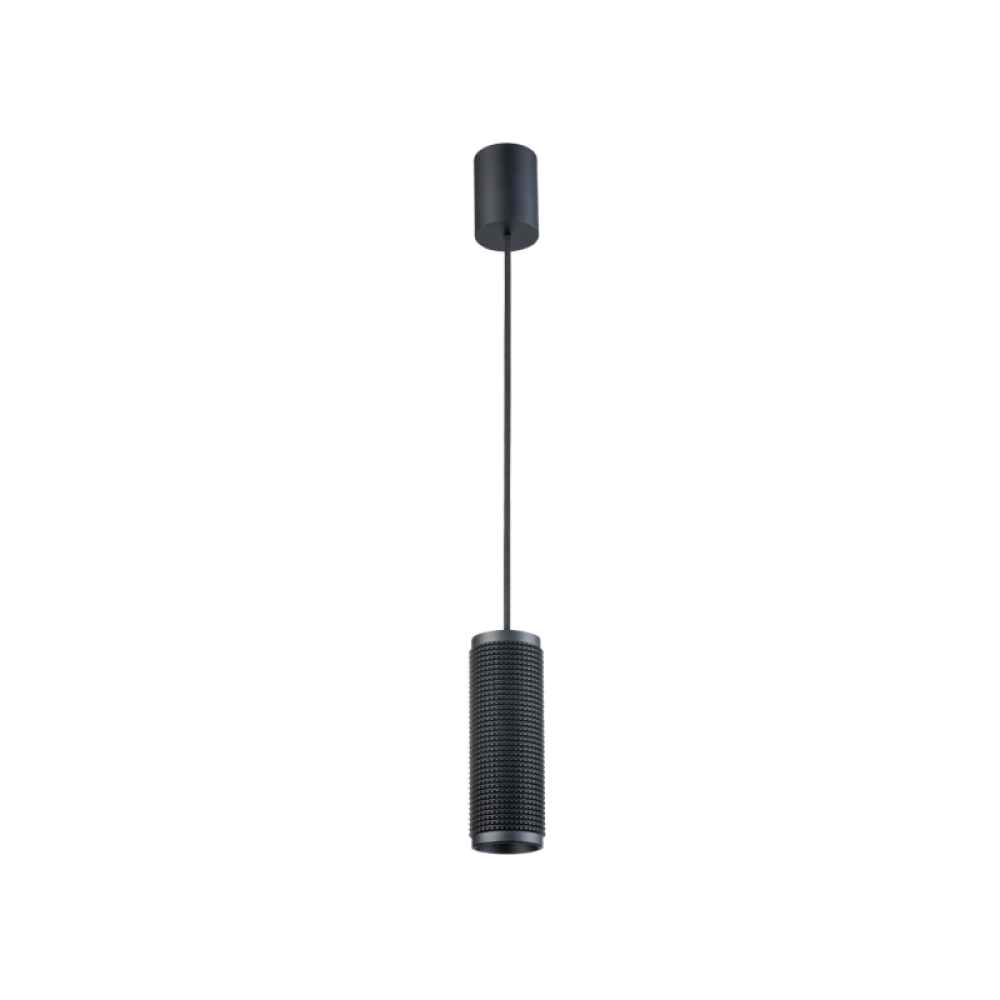 Κρεμαστό Φωτιστικό Μονόφωτο Μαύρο 1x GU10 35W max KNURL - Viokef