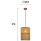 Κρεμαστό Φωτιστικό Μονόφωτο Από Rattan Ø26cm 1x E27 70W max LETA - Viokef