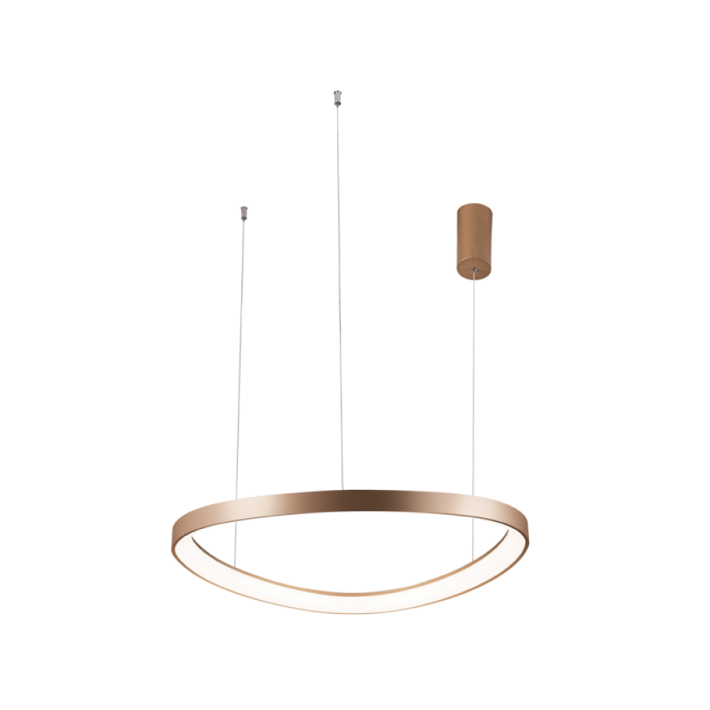 LED Κρεμαστό Γραμμικό Φωτιστικό Στρογγυλό Σε Χρυσό Χρώμα Ø65cm 48W LOOP VIOKEF