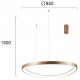 LED Round Pendant Lighting In Gold Color Ø85cm 60W LOOP VIOKEF LED Round Pendant Lighting In Gold Color Ø85cm 60W LOOP VIOKEF