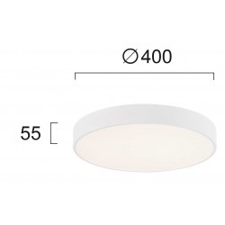 LED Πλαφονιέρα Λευκή Ή Μαύρη D:400 30W Madison - VIOKEF