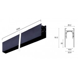 Μαγνητικό Track Rail 2 ΜΕΤΡΩΝ με Tάπες και Κάλυμμα Viokef