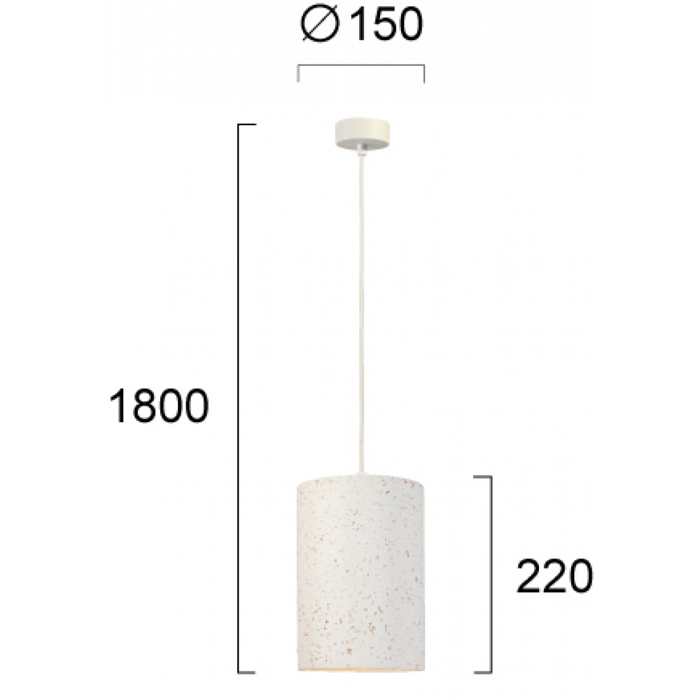 Κρεμαστό Φωτιστικό Μονόφωτο Από Τσιμέντο Μπεζ 1xE27 D:150 Mervin - Viokef