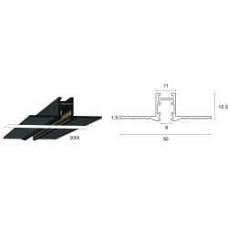 Ράγα Μαγνητική  Χωνευτή  Micro 24V 2m με Τάπες και Κάλυμμα - Viokef