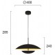 LED Κρεμαστό Φωτιστικό Σε Μαύρο Με Χρυσό 16W 955lm MONICA - Viokef