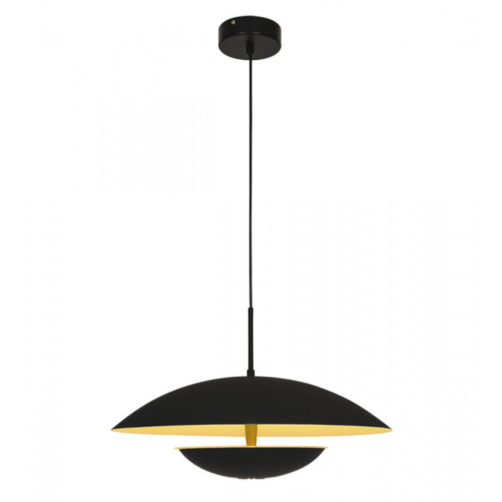 LED Κρεμαστό Φωτιστικό Σε Μαύρο Με Χρυσό 16W 955lm MONICA - Viokef