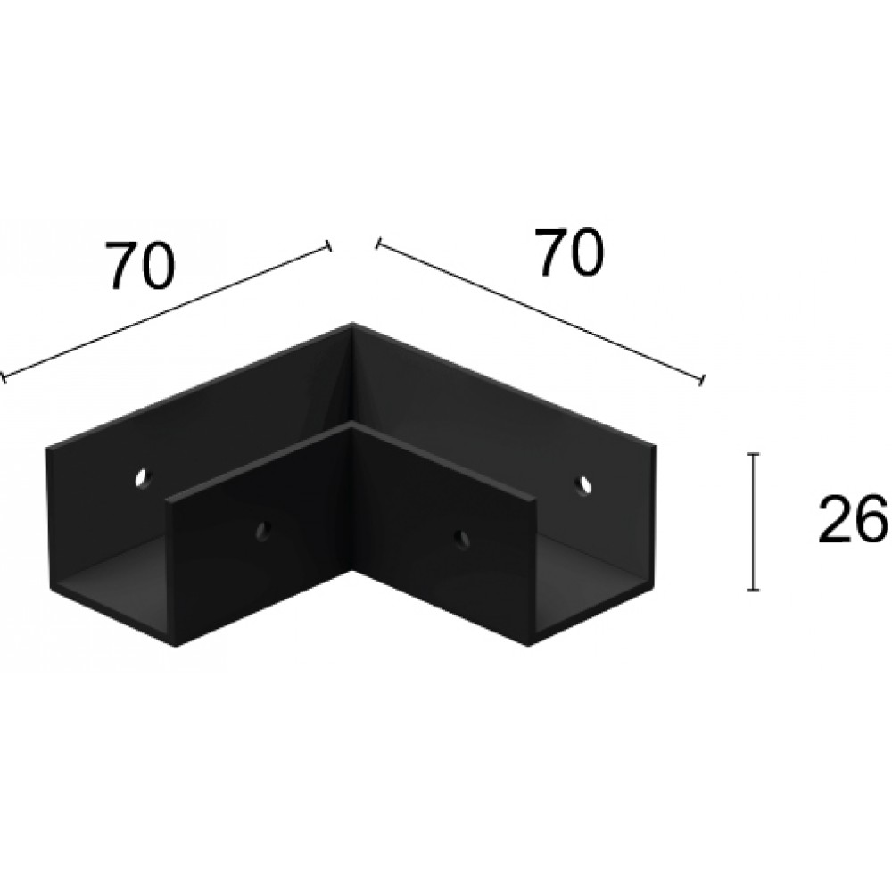 Οριζόντια  Επιφανειακή Γωνία για Ράγα IP65 Novo - Viokef Οριζόντια  Επιφανειακή Γωνία για Ράγα IP65 Novo - Viokef