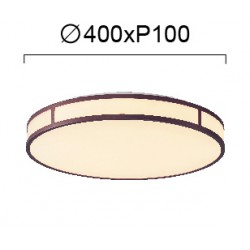 LED Πλαφονιέρα Αλουμινίου Λευκή - Καφέ D:400 40W PIEDRO - VIOKEF