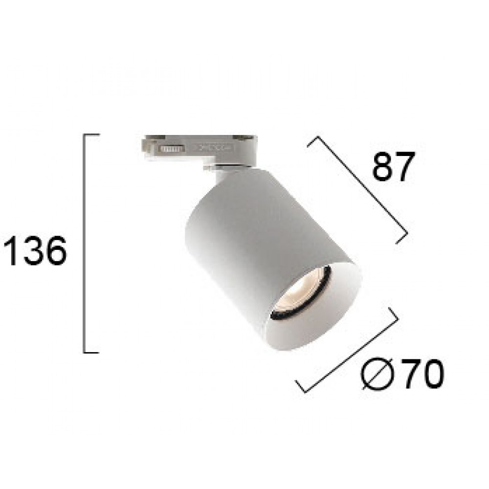 Σποτ Ράγας Λευκό Τριφασικό 1xGU10 POSTO VIOKEF