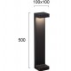 LED Στύλος Κήπου Σε Μαύρο Χρώμα 50cm 9W 507Lm 3000K IP54 QAUDRO - Viokef
