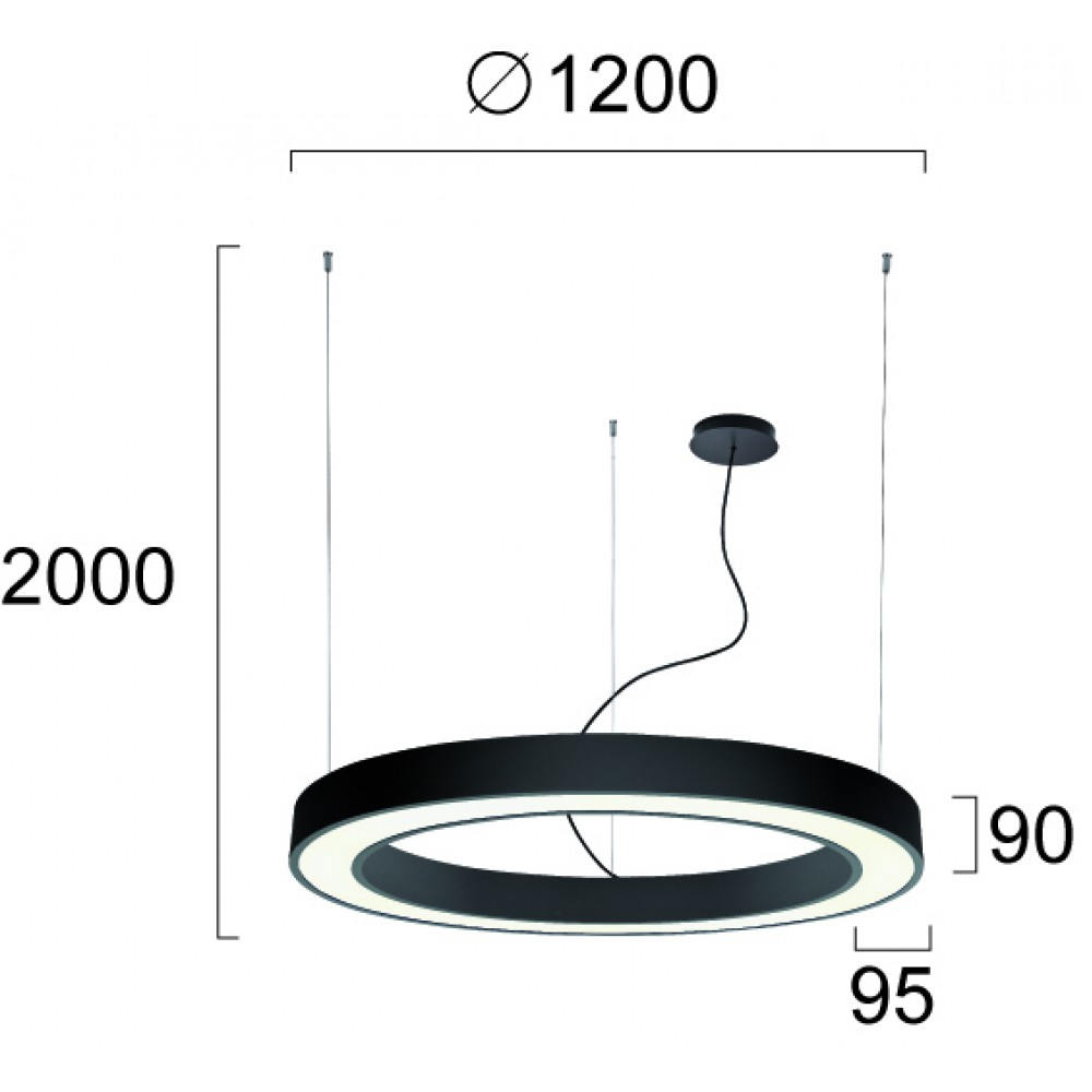 Κρεμαστό Φωτιστικό Γραμμικό Κυκλικό D120cm 88W Ring - VIOKEF