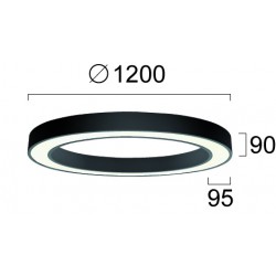 Φωτιστικό Οροφής Γραμμικό Κυκλικό D120cm 88W Ring - VIOKEF