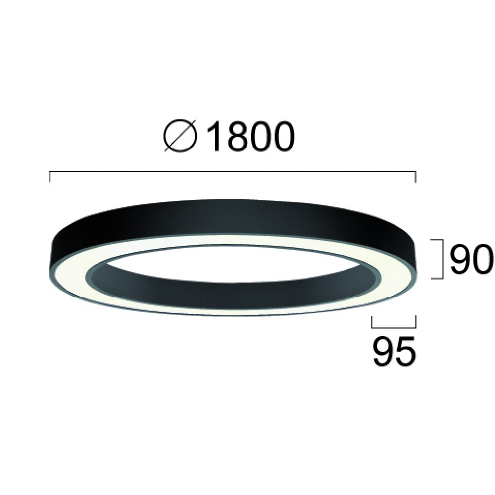 Φωτιστικό Οροφής Γραμμικό Κυκλικό D180cm 132W Ring - VIOKEF