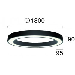 Φωτιστικό Οροφής Γραμμικό Κυκλικό D180cm 132W Ring - VIOKEF