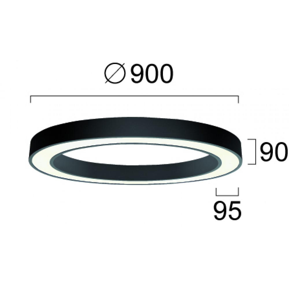 Φωτιστικό Οροφής Γραμμικό Κυκλικό D90cm 66W Ring - VIOKEF