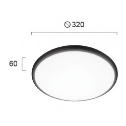 LED Φωτιστικό Οροφής Πλαφονιέρα Εξωτερικού Χώρου Φ32cm 24W IP54 RONI - Viokef