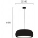 LED Κρεμαστό Φωτιστικό Σε Μαύρο Χρώμα 24W 2400Lm 3000K SALI - Viokef