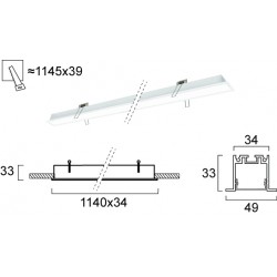 Γραμμικό Χωνευτό L1140 30W WITH TRIM Sasa VIOKEF