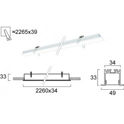 Γραμμικό Χωνευτό L2260 59W WITH TRIM Sasa VIOKEF