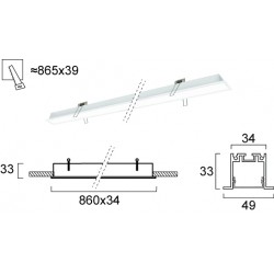 Γραμμικό Χωνευτό L860 22W WITH TRIM Sasa VIOKEF