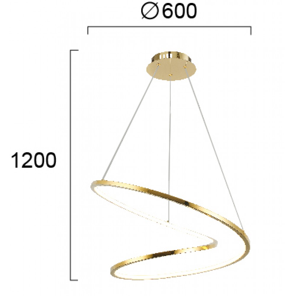 LED Κρεμαστό Φωτιστικό Χρυσό 41W SATELLITE - VIOKEF